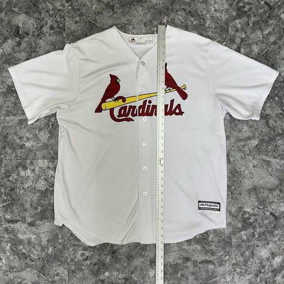 St. Louis Cardinals Majestic Cool Base Jersey Men's Size XL White Red - Picture 6 of 6